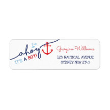 Nautical Boy Baby Shower Ahoy Returadress