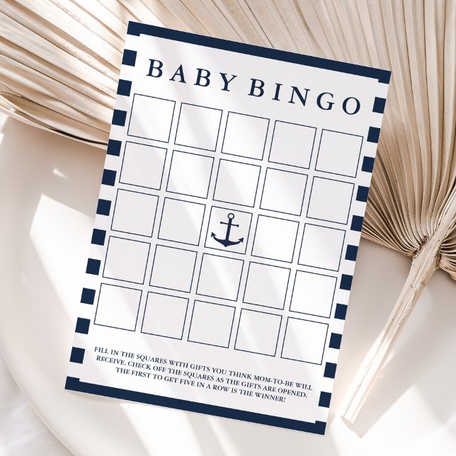 Nautical Boy Baby Shower Baby Bingo Game (Skapare uppladdad)