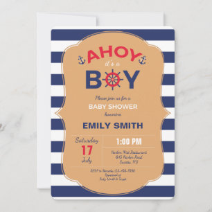 Nautical Boy Baby Shower Inbjudningar