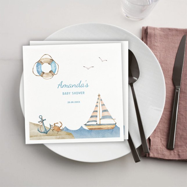 Nautical Boy Baby Shower Pappersservett (Skapare uppladdad)