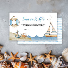 Nautical Boy Baby Shower Raffle Tilläggskort
