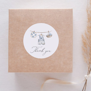 Nautical Boy Baby Shower Runt Klistermärke