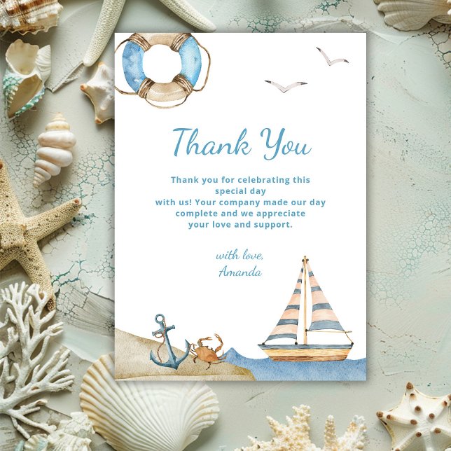 Nautical Boy Baby Shower Tack Kort (Skapare uppladdad)