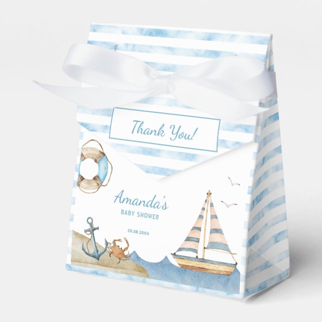 Nautical Boy Baby Shower Tack Presentaskar (Framsidan Sidan)
