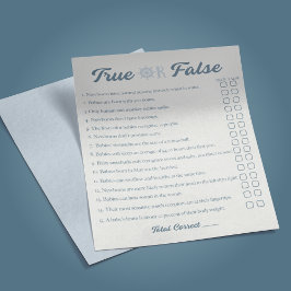 Nautical Boy Baby Shower True False Game Flygblad