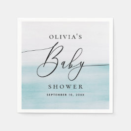 Nautical Boy Baby Shower | Vattenfärgad blå kust Pappersservett