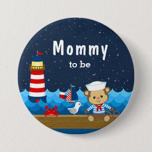Nautical Boy Monkey Red and Navy Mamma att bli Knapp