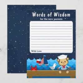 Nautical Boy Monkey Red and Navy Ord of Wisdom Inbjudningar