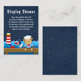 Nautical Boy Monkey Red and Navy Visning Shower Tilläggskort