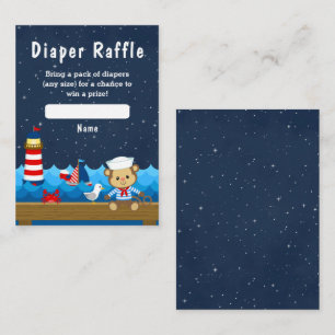 Nautical Boy Monkey Röd och Marinblå Blöja Lotteri Tilläggskort