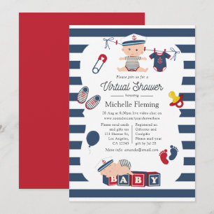 Nautical Boy Virtuell Baby Shower Inbjudningar