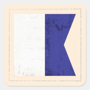 Nautical Brev ’A’ Signal Flagga Fyrkantigt Klistermärke