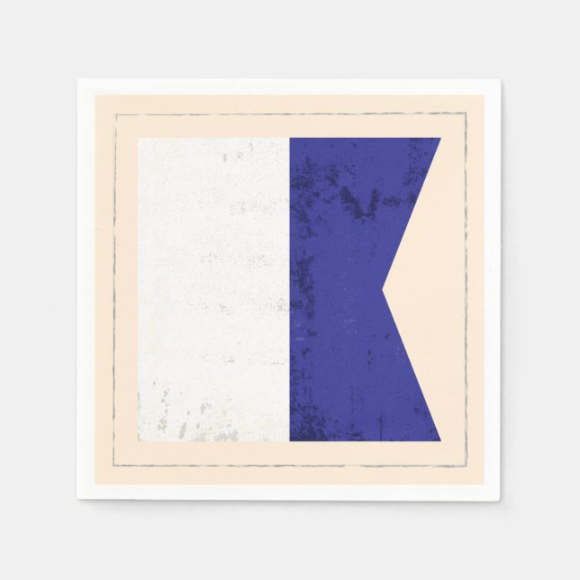 Nautical Brev ’A’ Signal Flagga Pappersservett (Framsidan)