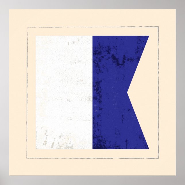 Nautical Brev ’A’ Signal Flagga Poster (Framsidan)