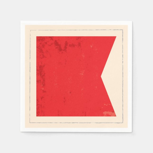 Nautical Brev ’B’ Signal Flagga Pappersservett (Framsidan)