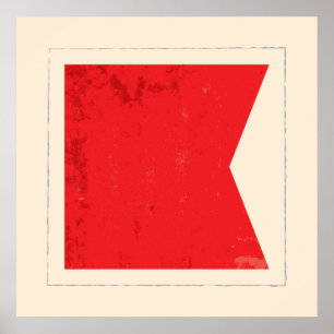 Nautical Brev ’B’ Signal Flagga Poster