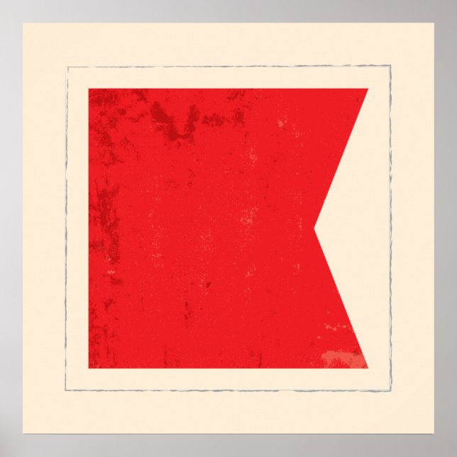 Nautical Brev ’B’ Signal Flagga Poster (Framsidan)