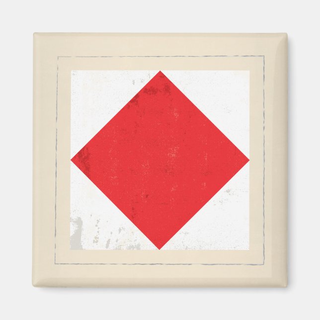 Nautical Brev ’F’ Signal Flagga Magnet (Framsidan)