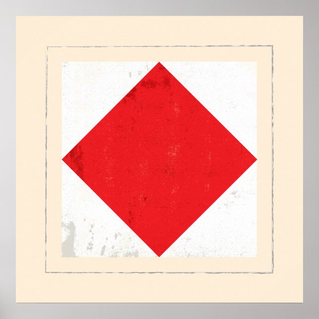 Nautical Brev ’F’ Signal Flagga Poster (Framsidan)