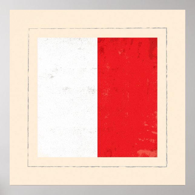 Nautical Brev ’H’ Signal Flagga Poster (Framsidan)
