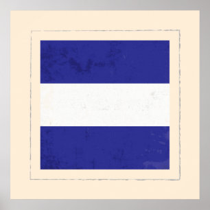 Nautical Brev ’J’ Signal Flagga Poster