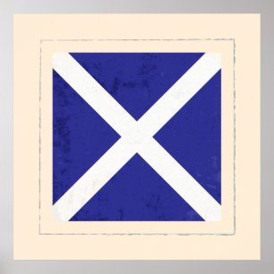 Nautical Brev ’M’ Signal Flagga Poster