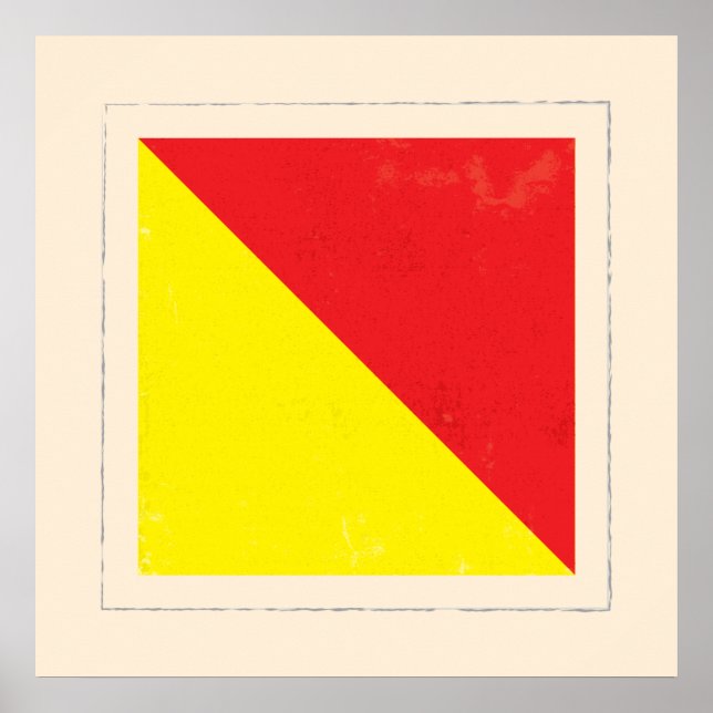 Nautical Brev ’O’ Signal Flagga Poster (Framsidan)