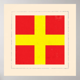 Nautical Brev ’R’ Signal Flagga Poster