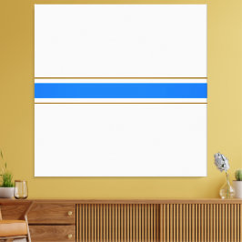 Nautical Bright Blue Brown Tävla Rand On White Canvastryck