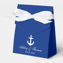 Nautical Bröllop Anchor Blue Personlig Bow
