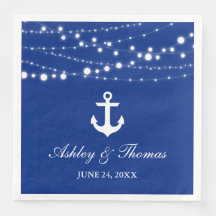 Nautical Bröllop Anchor String Ljus Blue D