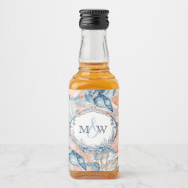 Nautical Bröllop Beach Seashell och Ro Spritflaskor Etikett