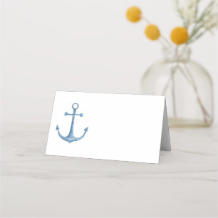 Nautical bröllop. Blåankarplatskort. Bas Placeringskort