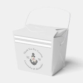 Nautical Bröllop Blommigt Anchor Silver Grått Presentaskar