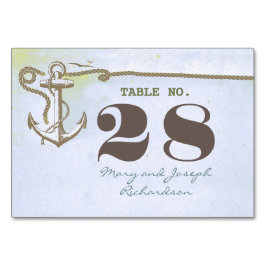 Nautical Bröllop Bordsnummer Card