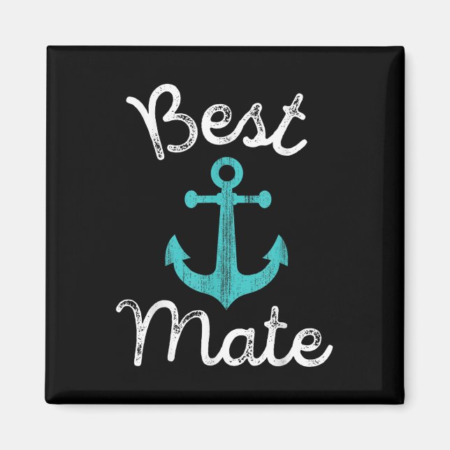 Nautical Bröllop Bride Grooms Man&amp; Marskalkar Magnet (Framsidan)