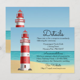 Nautical Bröllop Details Lighthouse Beach Summer Inbjudningar