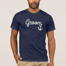 Nautical Bröllop Groom Tee med Anchor