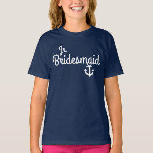 Nautical Bröllop Junior Bridesmaid Tee med Anchor