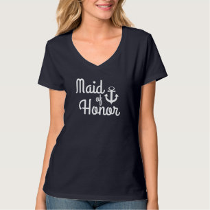 Nautical Bröllop Maid of honor med Anchor Tee