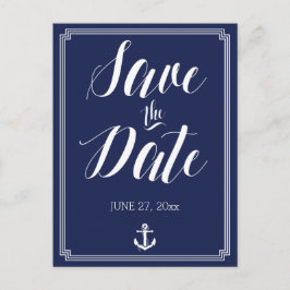 Nautical bröllop sparar datum postkort ram meddelande vykort