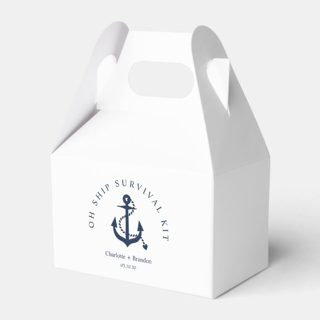 Nautical bröllopsöverlevnads-kit för återhämtning  presentaskar (Framsidan Sidan)