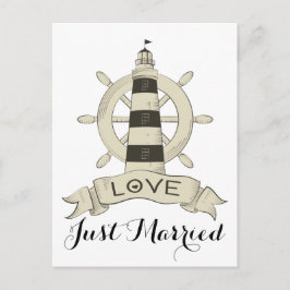 Nautical Brown Ny gifta fyr Frakt Wheel Meddelande Vykort