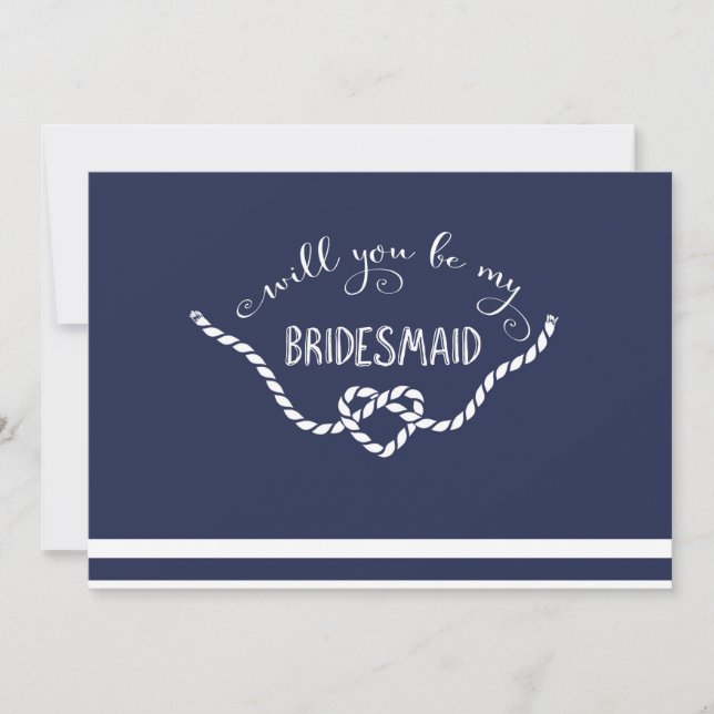 Nautical Calligraphy, kommer du bli min bridesmaid Inbjudningar (Framsida)