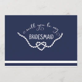 Nautical Calligraphy, kommer du bli min bridesmaid Inbjudningar