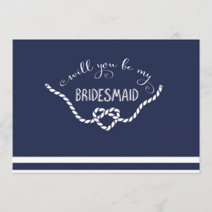 Nautical Calligraphy, kommer du bli min bridesmaid Inbjudningar