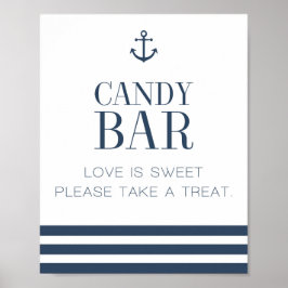 Nautical Candy Pub Bröllop Sign Poster