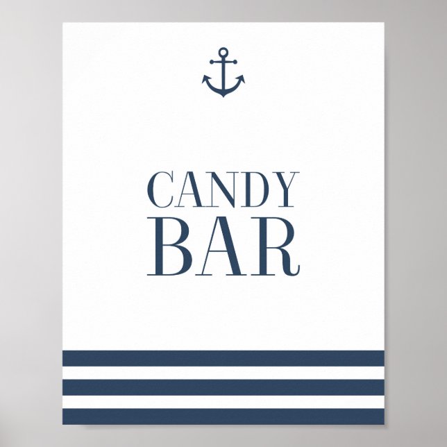 Nautical Candy Pub Bröllop Sign Poster (Framsidan)