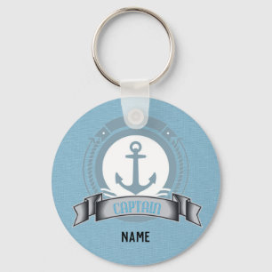 Nautical CAPTAIN Personlig Gift - Blue Anchor Nyckelring