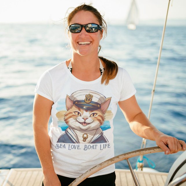 Nautical Cat Gifts for Boat Owners Sailor Boater T Shirt (Nautical Cat Gifts for Boat Owners Sailors Boater)